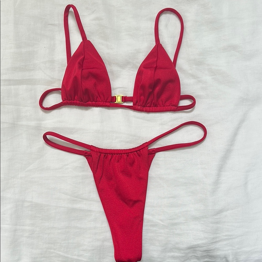 Frankie's Bikinis Red Bikini Set